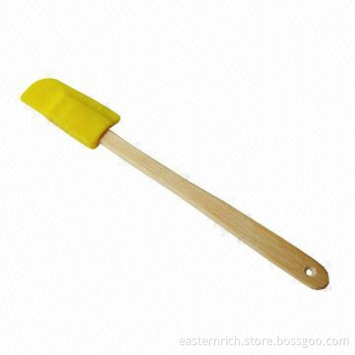 Silicone spatula, 2.5X19.2cm, bamboo handle